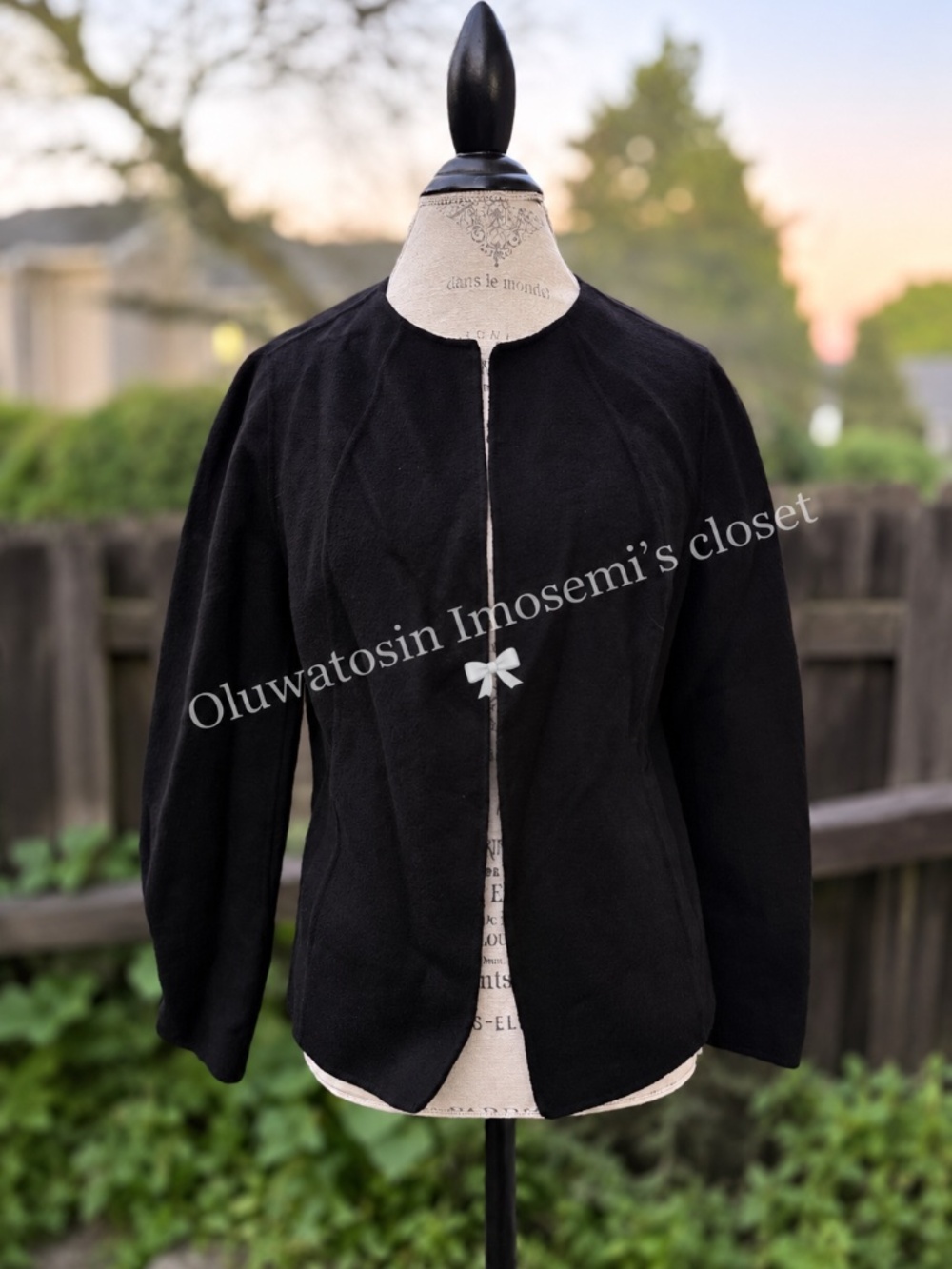 Classic Black Open-Front Jacket - Picture 2 of 5